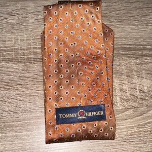 Tommy Hilfiger Brown and Blue Dot Tie